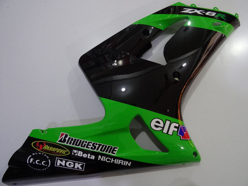 Black and Green Factory Style - NINJA ZX-6R 03-04 Fairing