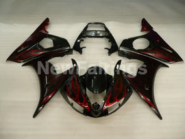 Black and Red Flame Without Decals - YZF-R6 03-04 Fairing Kit Vehicles & Parts > Vehicle Parts & Accessories > Motor