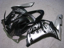 Load image into Gallery viewer, Black and Silver Flame - NINJA ZX-6R 03-04 Fairing Kit