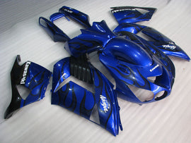 Blue and Black Flame - NINJA ZX-14R 06-11 Fairing Kit