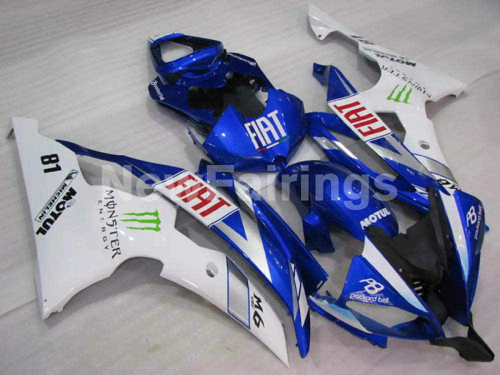 Blue White FIAT - YZF-R6 08-16 Fairing Kit Vehicles & Parts > Vehicle Parts & Accessories > Motor Vehicle Parts > Motor