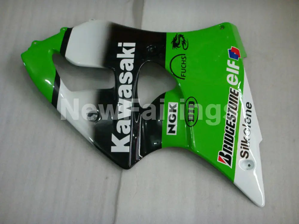 Green and Black White FUCHS NINJA ZX 6R 00 02 Fairing Kit