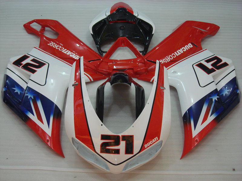 Number 21 Red and White Black Star - Ducati 848/1098/1198
