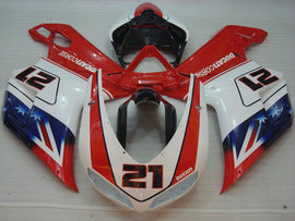 Number 21 Red and White Black Star - Ducati 848/1098/1198