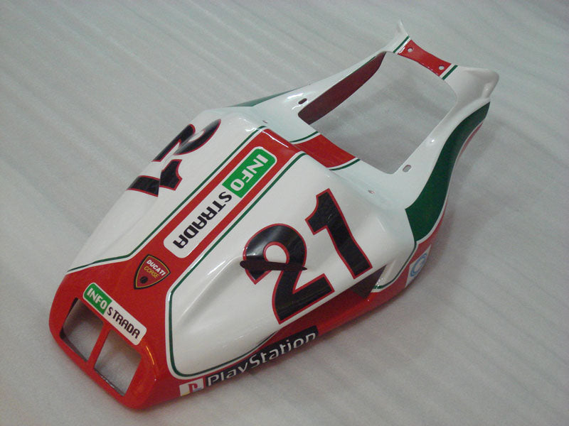 Number 21 Red and White Shell - Ducati 748/916/996/998