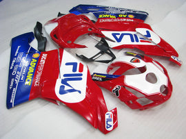 Red and White Blue FILA - Ducati 749/999 03-04 Fairing Kit