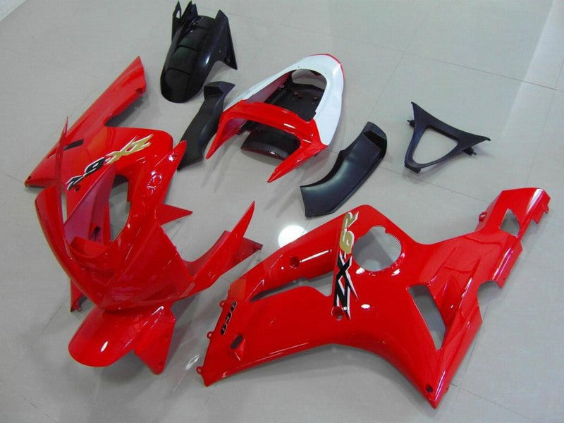 Red and White Factory Style - NINJA ZX-6R 03-04 Fairing Kit