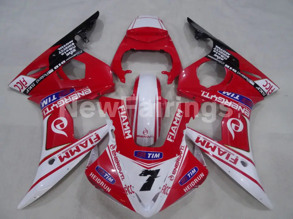 Red and White FIAMM - YZF-R6 03-04 Fairing Kit Vehicles & Parts > Vehicle Parts & Accessories > Motor Vehicle Parts >