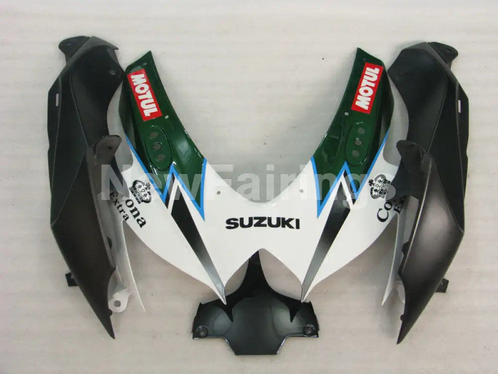 White and Green Corona - GSX-R600 08-10 Fairing Kit